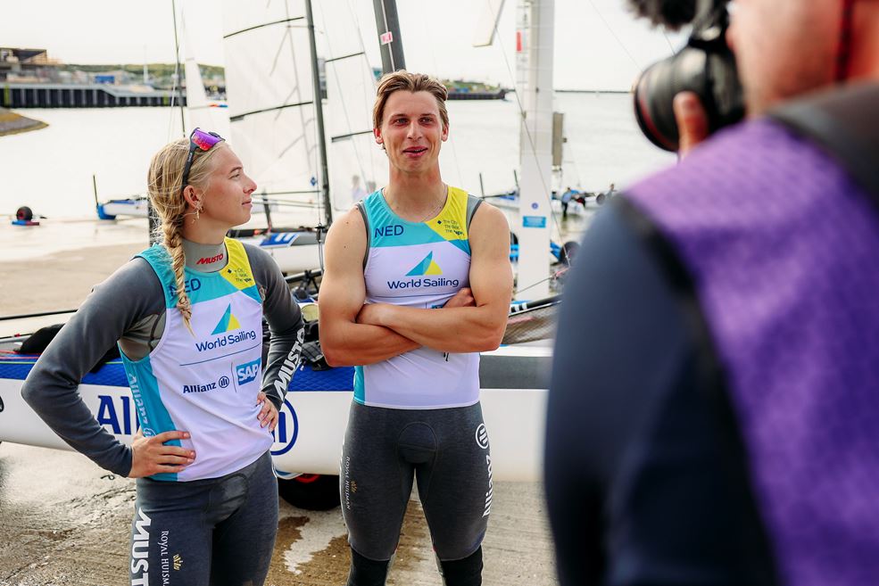 Laila van der Meer en Bjarne Bouwer (foto World Sailing)