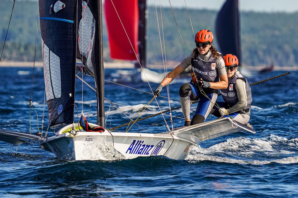 Odile van Aanholt en Annette Duetz (foto Sailing Energy)