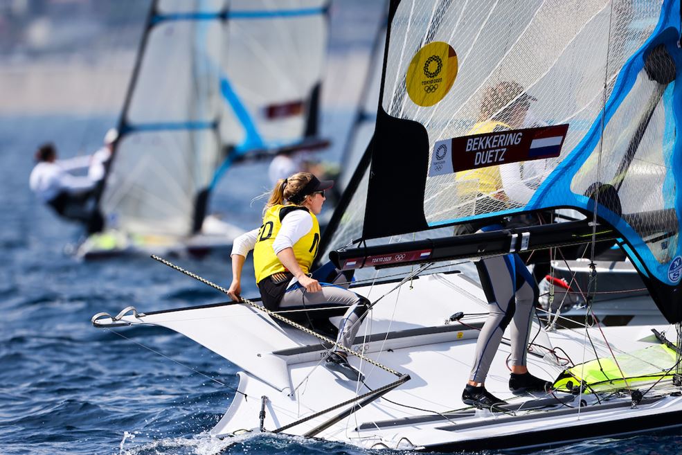 Bekkering/Duetz in de gele hes. Foto: World Sailing/Sailing Energy