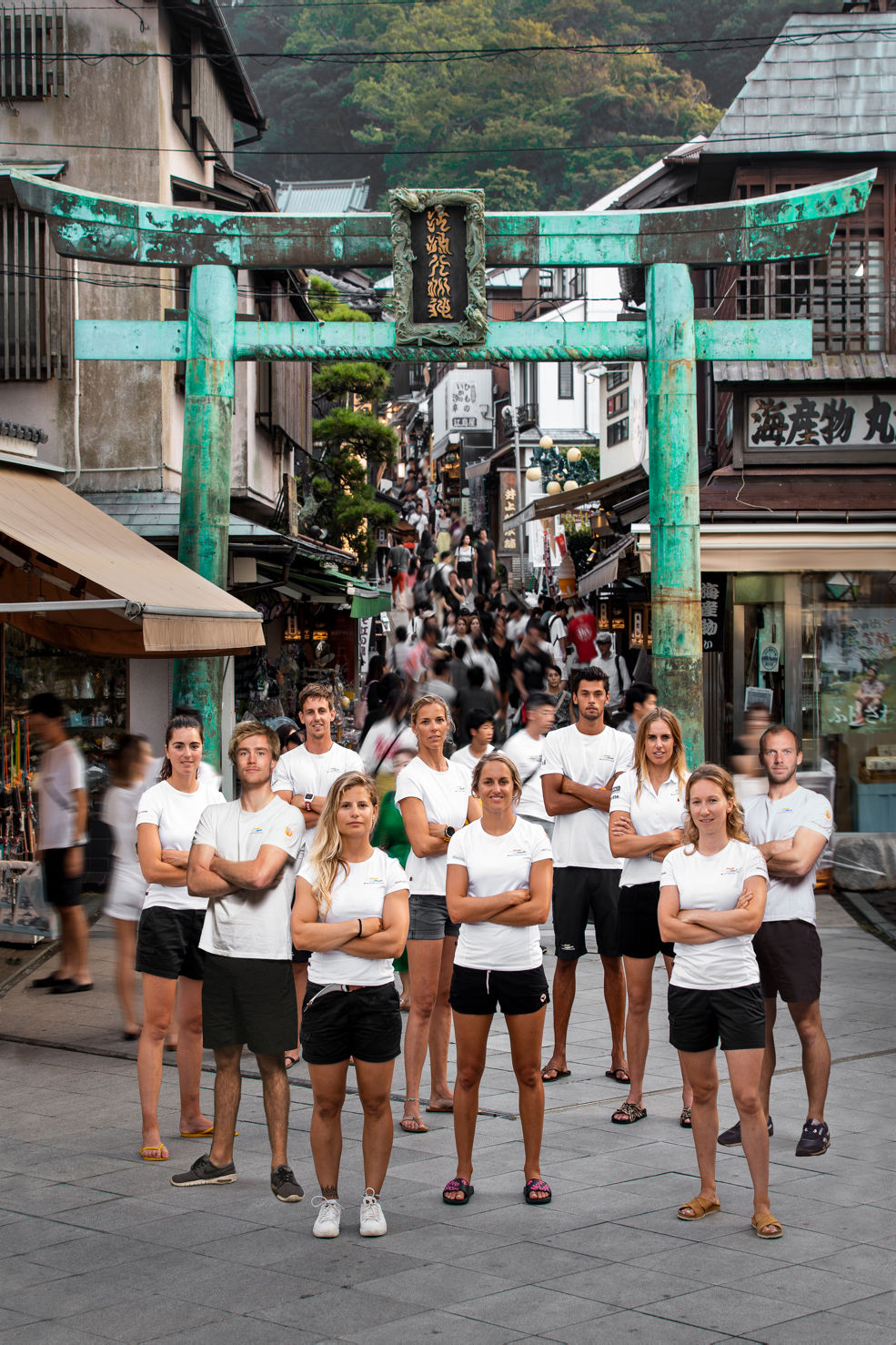 TeamNL voor Tokyo 202One vlnr Annette Duetz, Bart Lambriex, Nicholas Heiner, Afrodite Zegers, Lobke Berkhout, Lilian de Geus, Kiran Badloe, Marit Bouwmeester, Annemiek Bekkering en Pim van Vugt