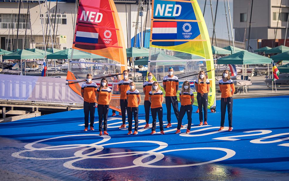 TeamNL Zeilen op de olympische haven in Enoshima (foto Sailing Energy)